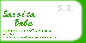 sarolta baba business card